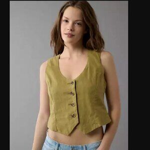 AE Linen Blend Vest size S